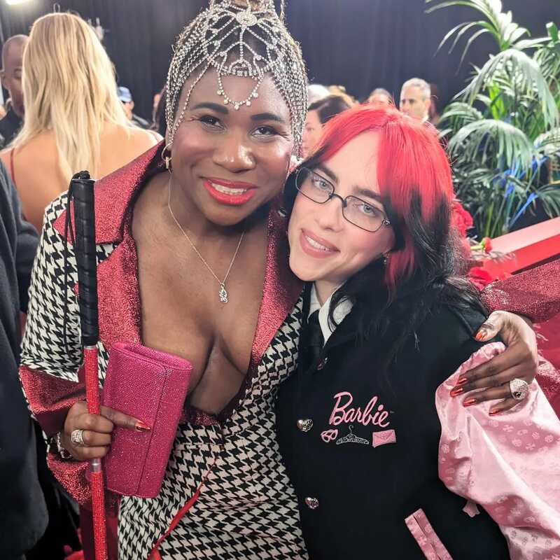 lachi and billie eilish on grammys red carpet